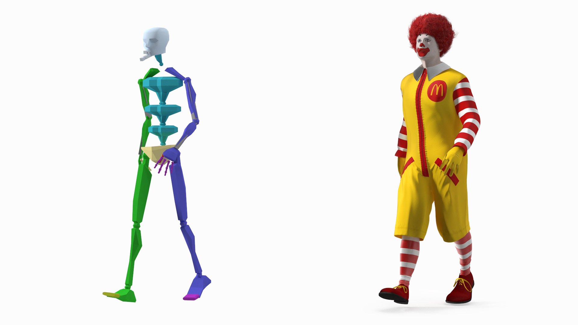 Ronald McDonald Clown Fur Rigged 3D