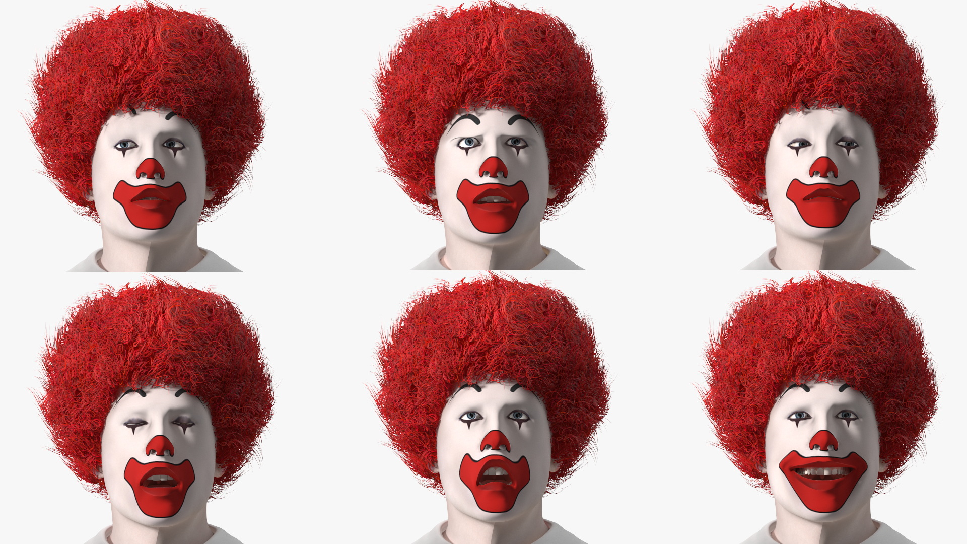 Ronald McDonald Clown Fur Rigged 3D