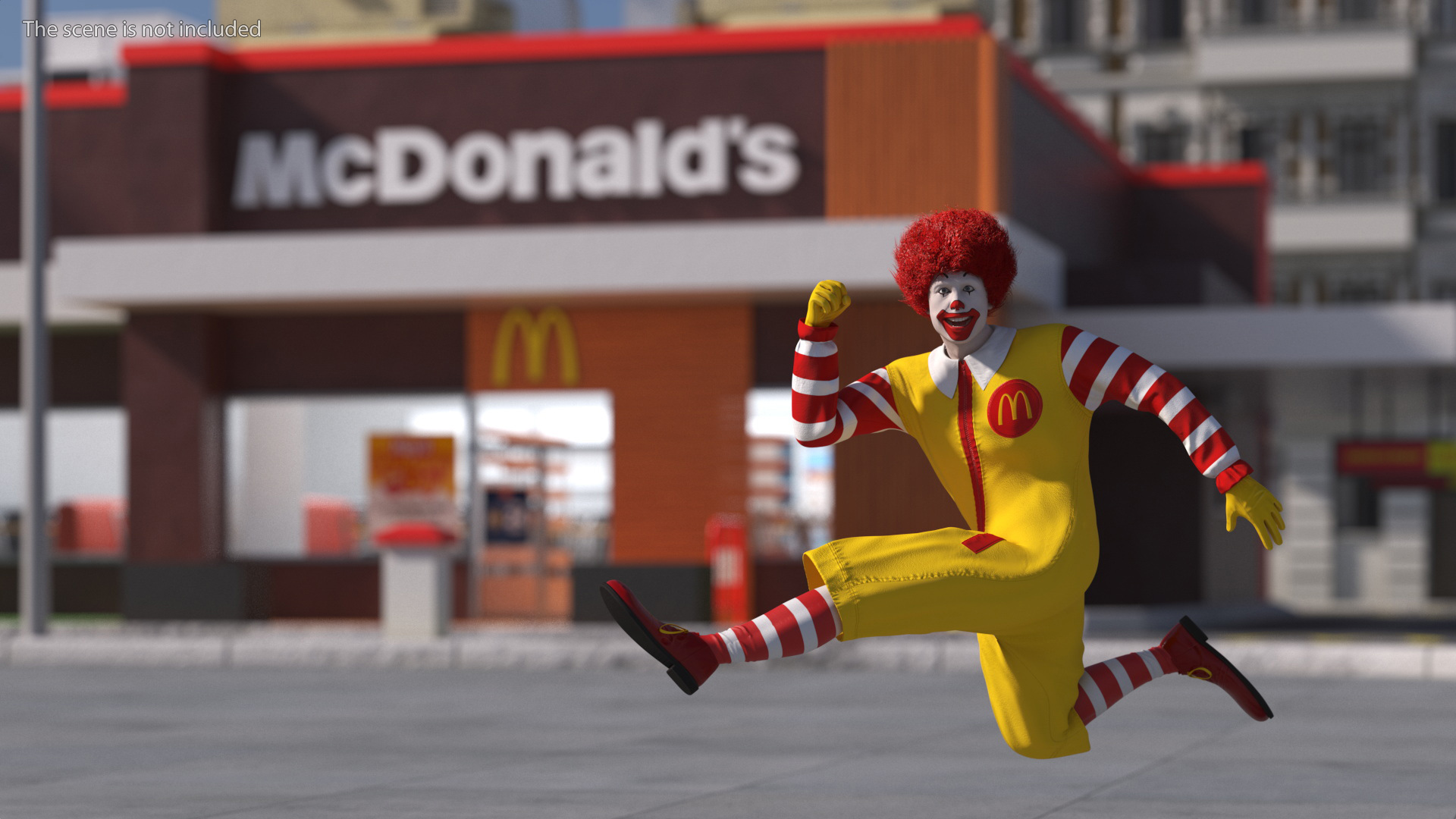 Ronald McDonald Clown Fur Rigged 3D