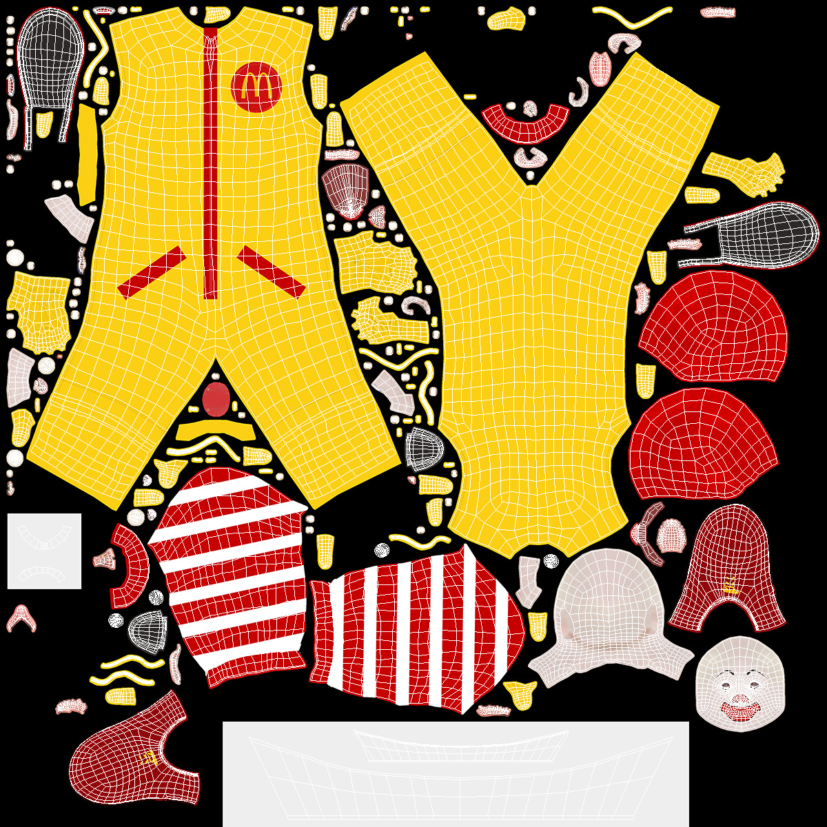 Ronald McDonald Clown Fur Rigged 3D
