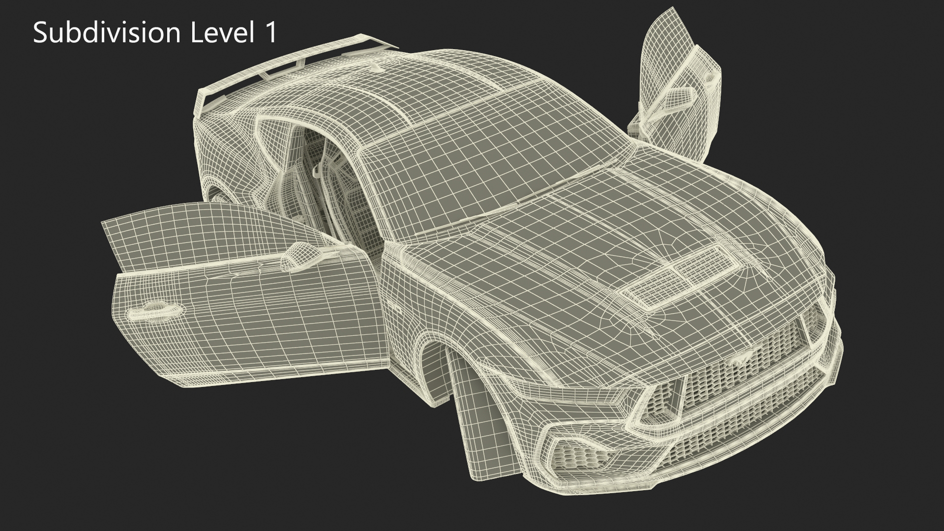 3D model Ford Mustang 2024 Green Rigged