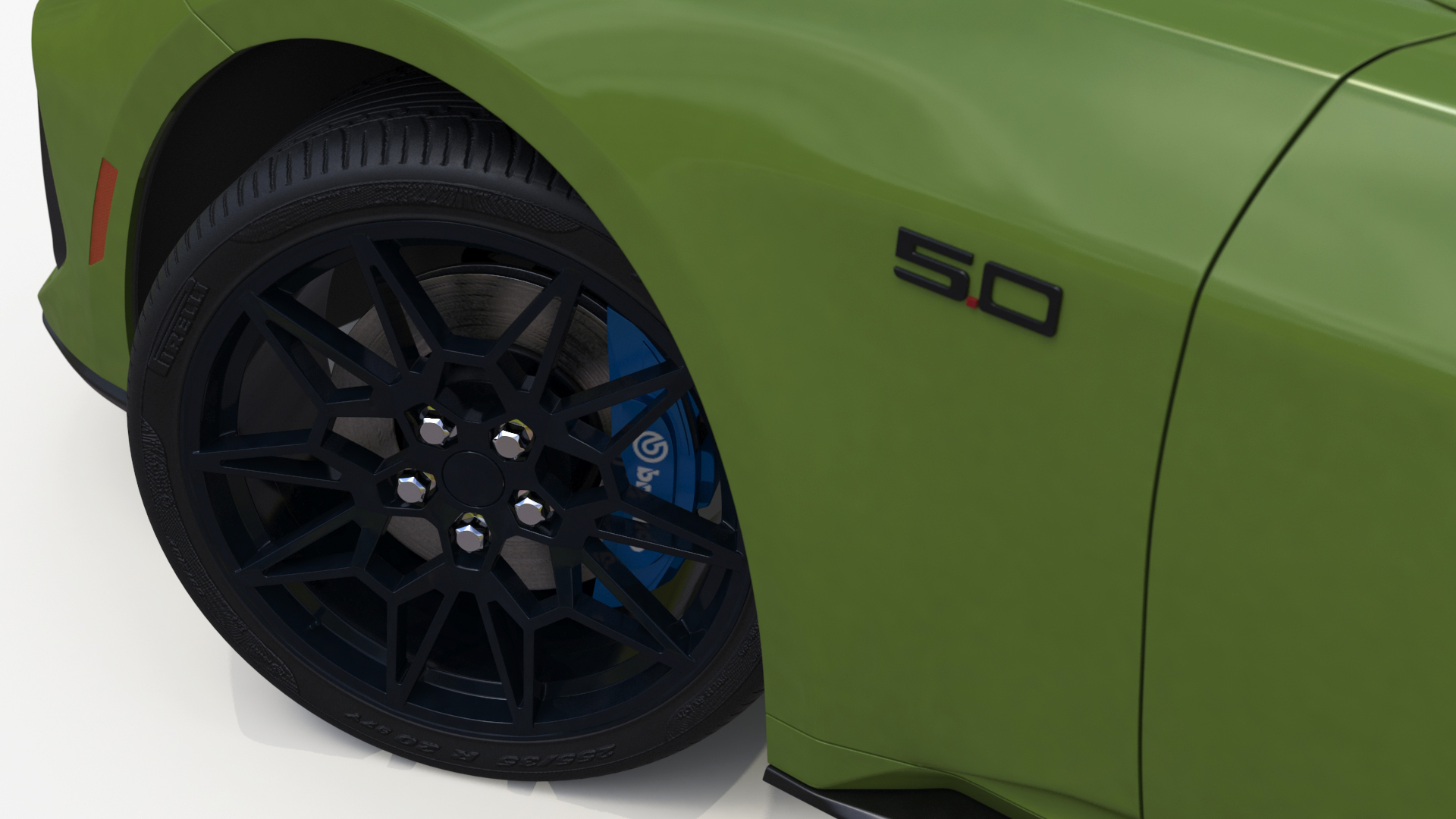 3D model Ford Mustang 2024 Green Rigged