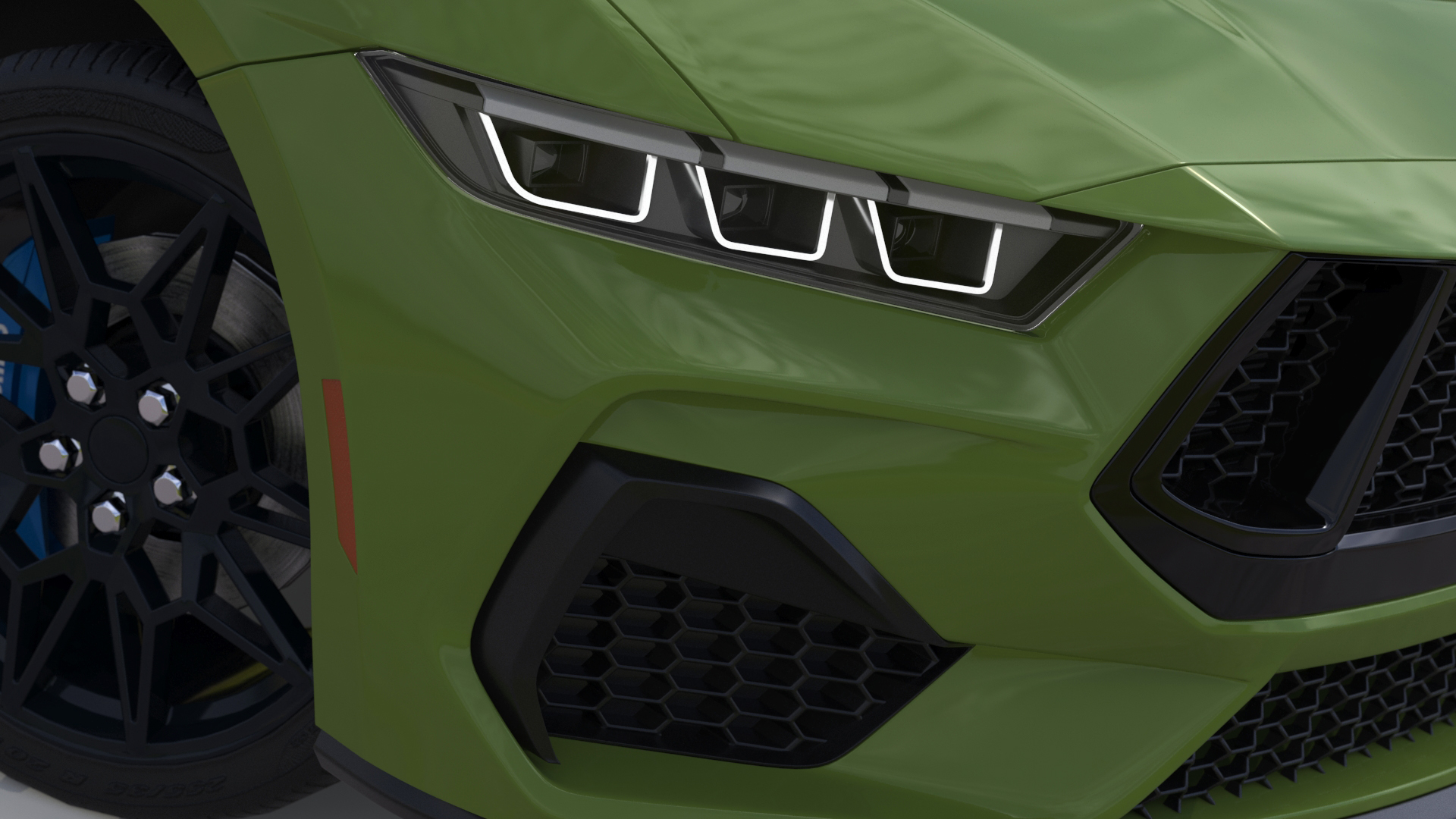 3D model Ford Mustang 2024 Green Rigged