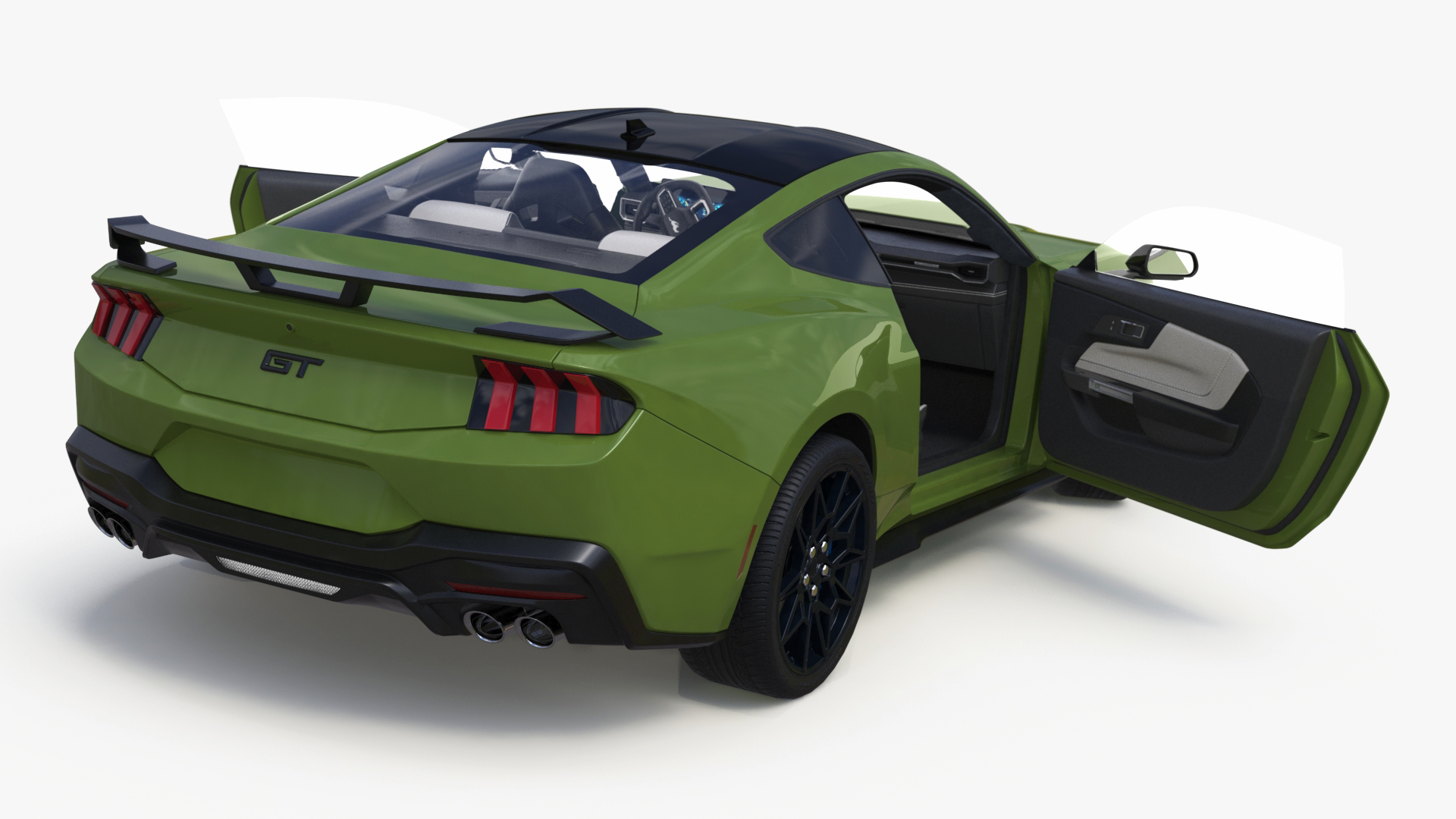 3D model Ford Mustang 2024 Green Rigged