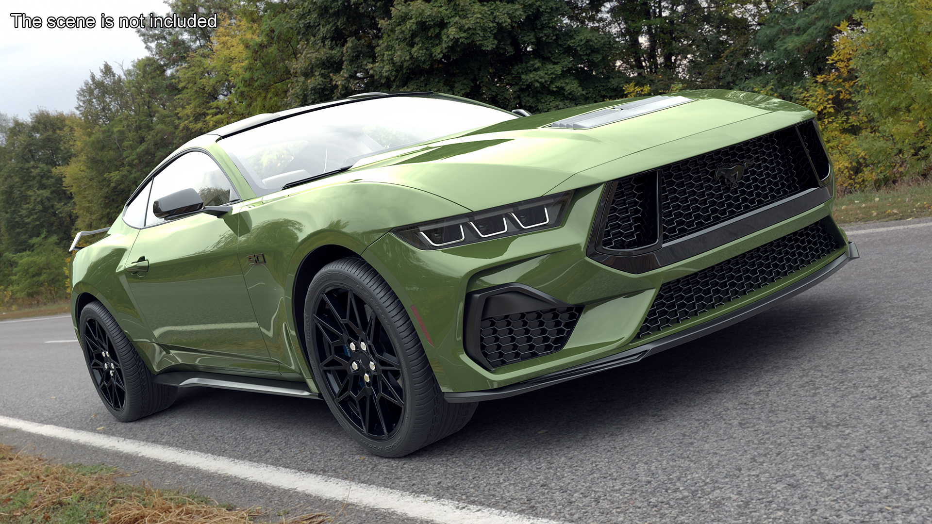 3D model Ford Mustang 2024 Green Rigged