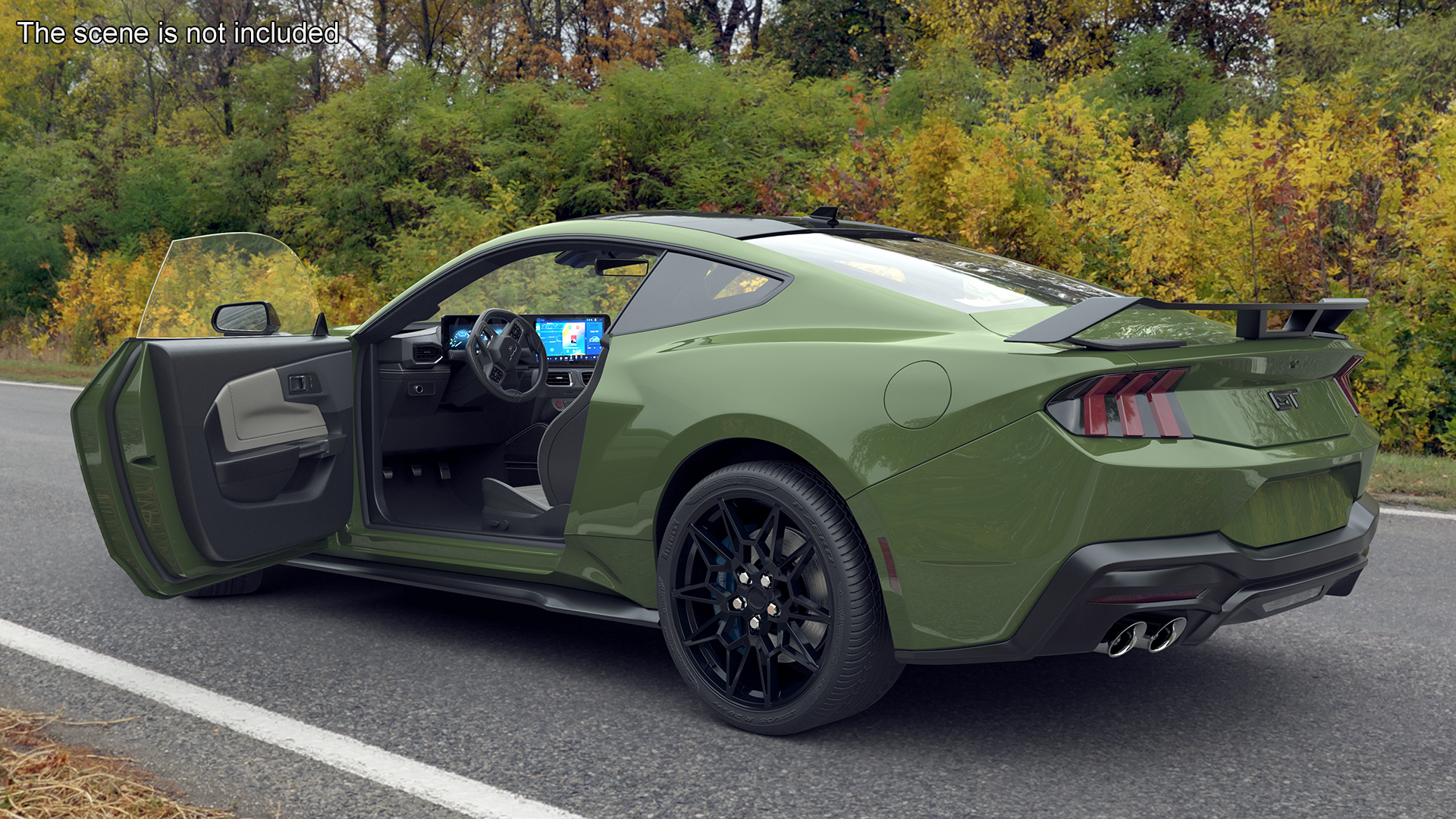 3D model Ford Mustang 2024 Green Rigged