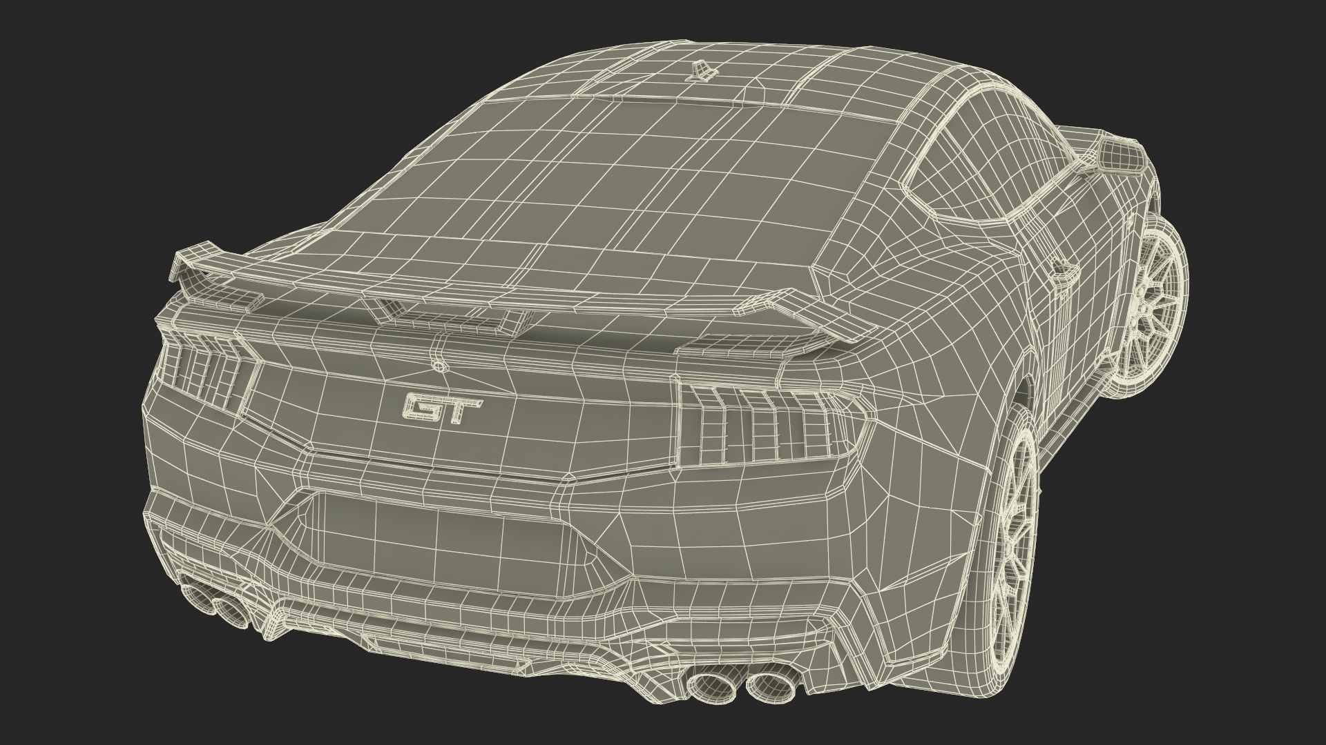 3D model Ford Mustang 2024 Green Rigged