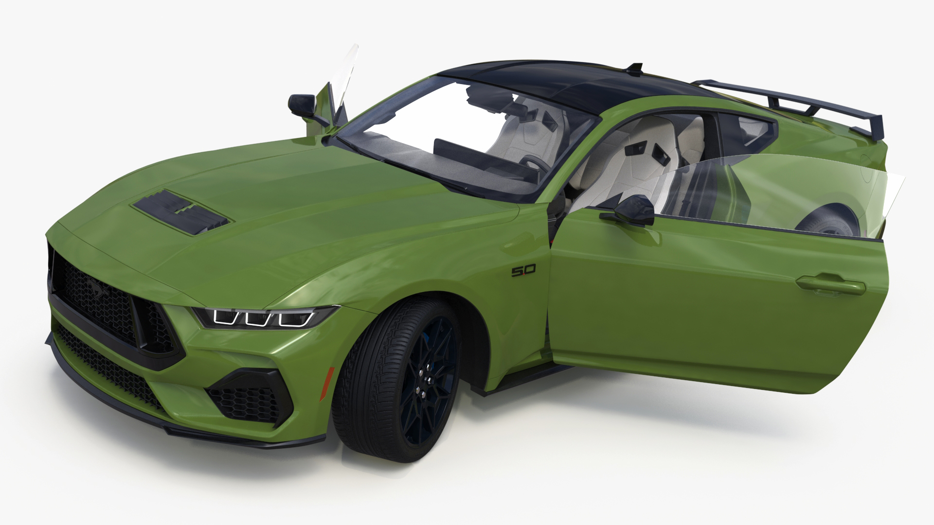 3D model Ford Mustang 2024 Green Rigged