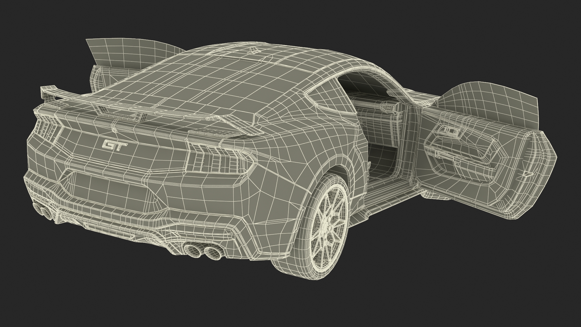 3D model Ford Mustang 2024 Green Rigged