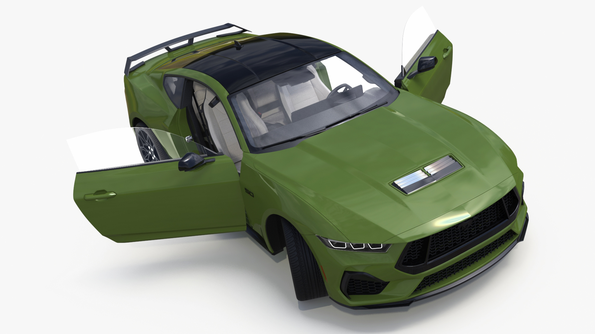 3D model Ford Mustang 2024 Green Rigged