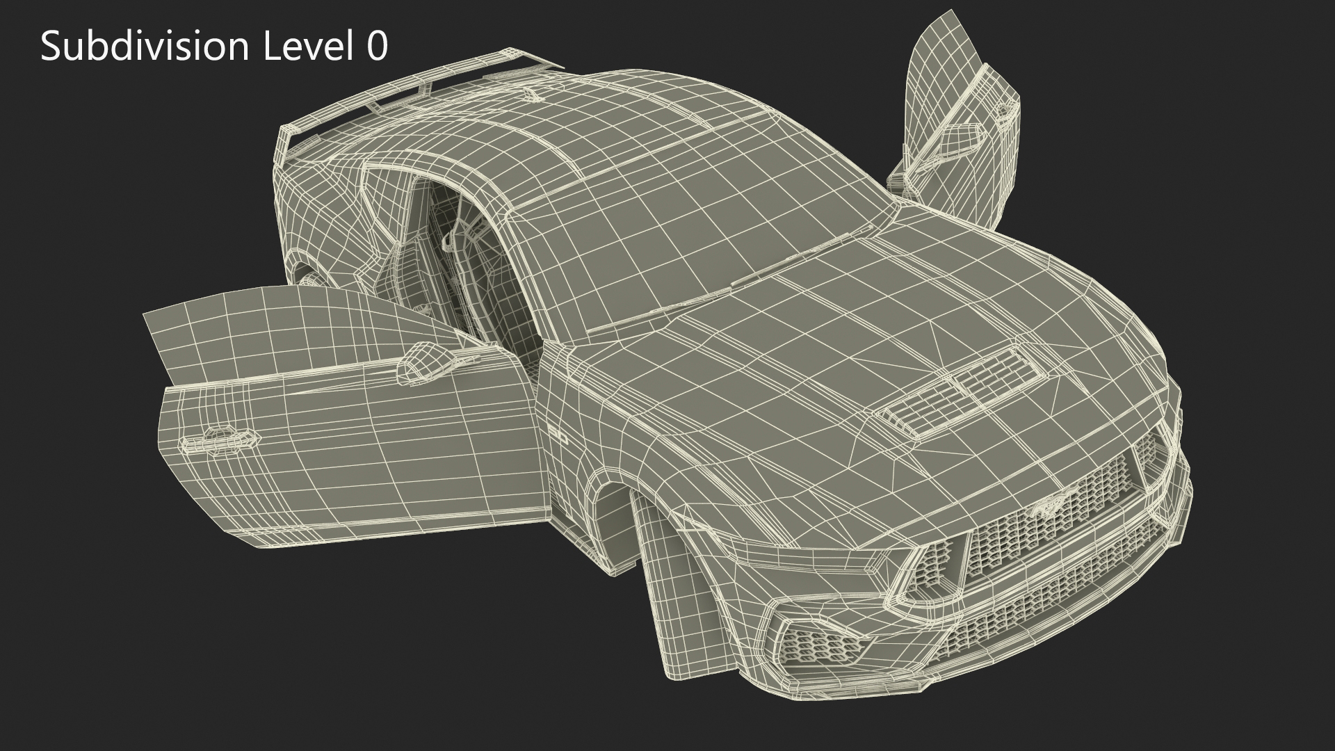 3D model Ford Mustang 2024 Green Rigged
