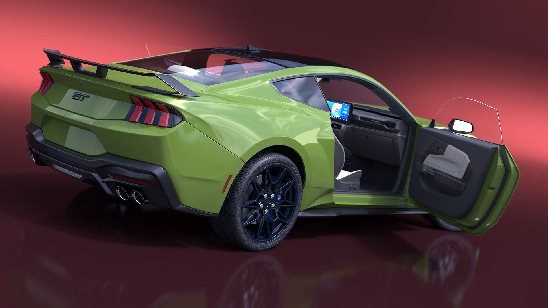3D model Ford Mustang 2024 Green Rigged