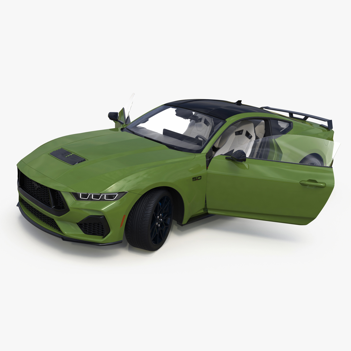 3D model Ford Mustang 2024 Green Rigged