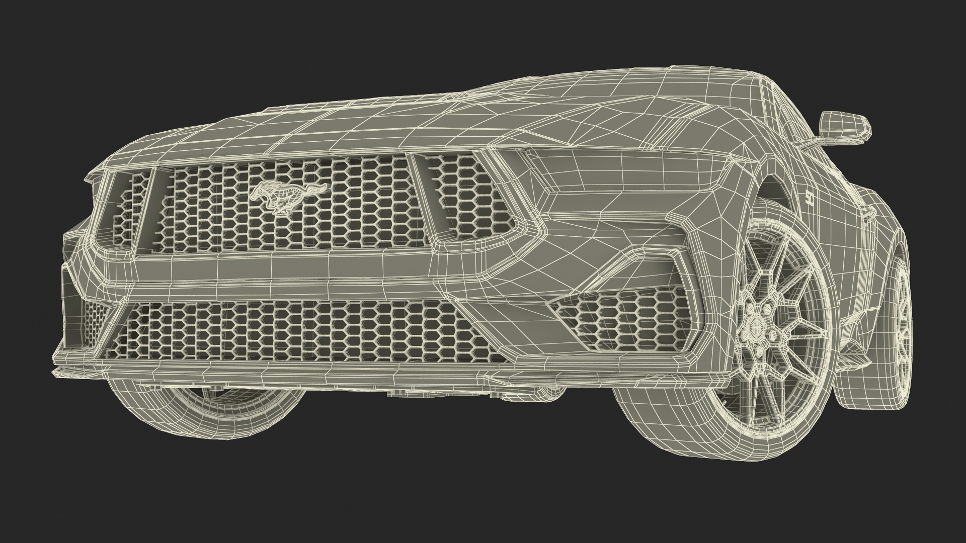 3D model Ford Mustang 2024 Green Rigged