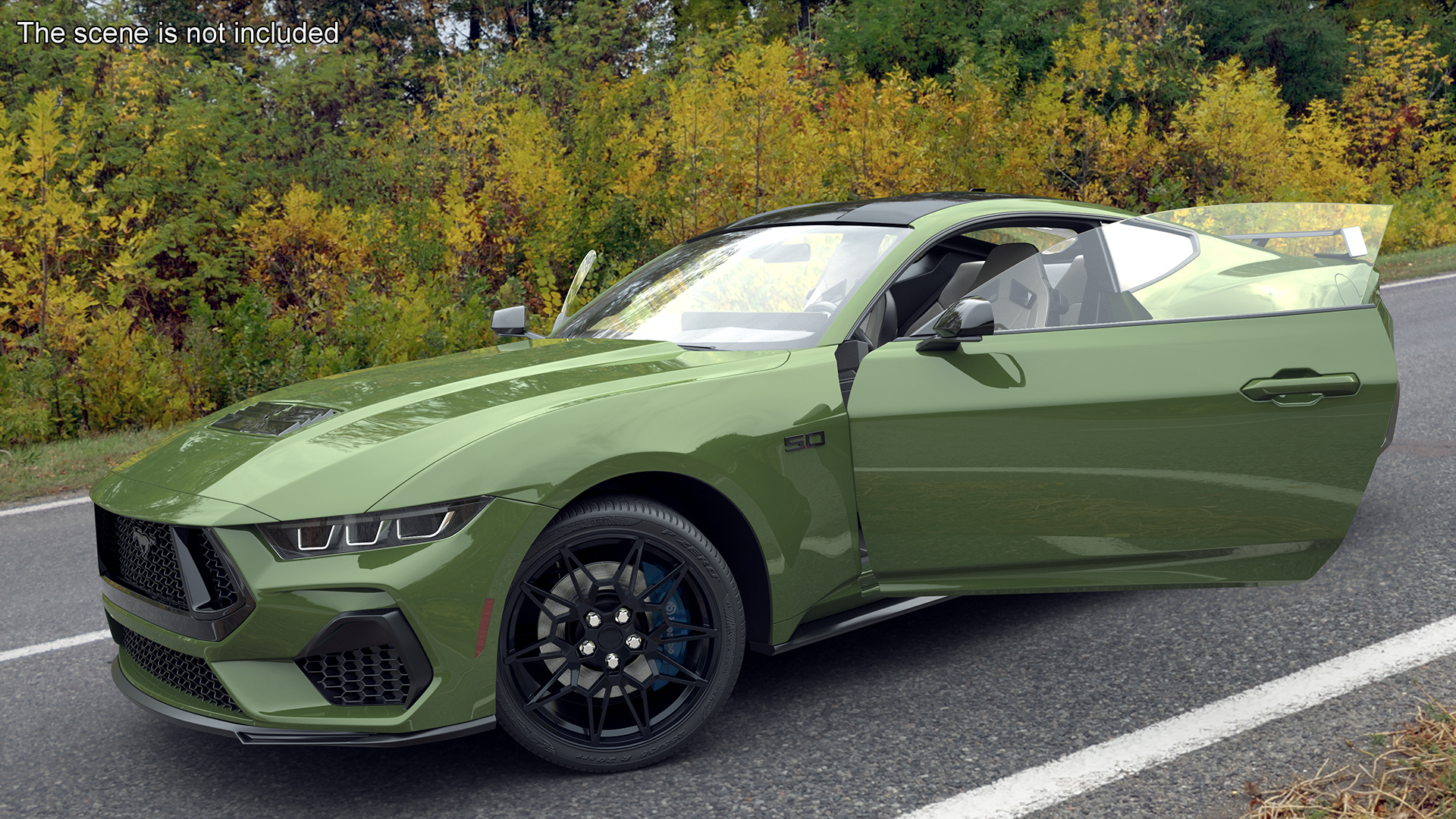 3D model Ford Mustang 2024 Green Rigged
