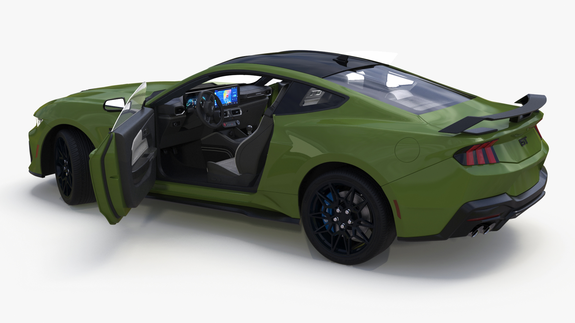3D model Ford Mustang 2024 Green Rigged