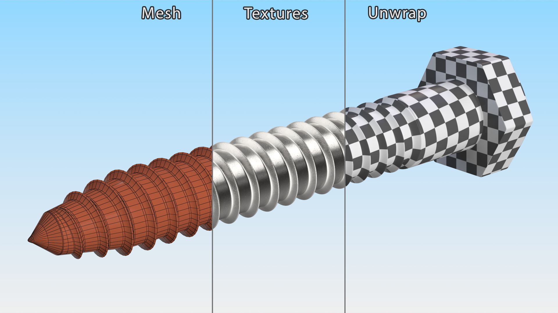 3D Lag Bolt for 3D Print
