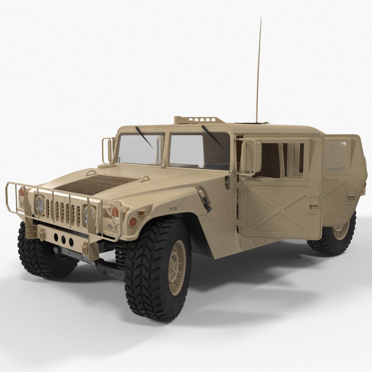 Military Humvee Vehicle Rigged for Cinema 4D 3D model