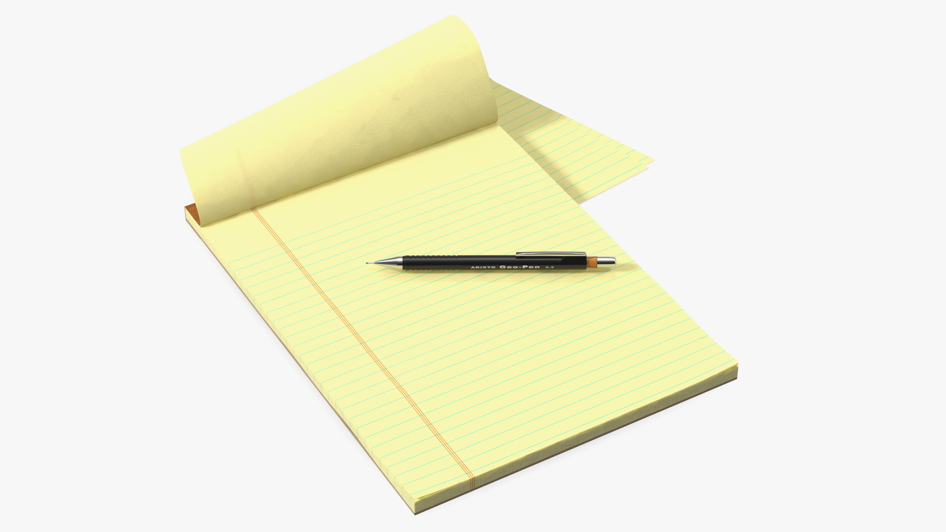 3D Paper Notebook with Pen model