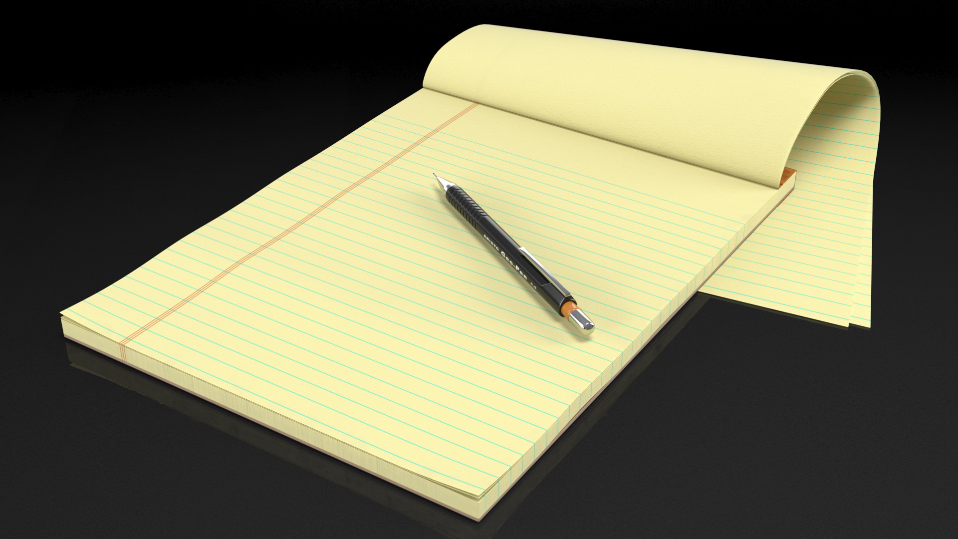 3D Paper Notebook with Pen model