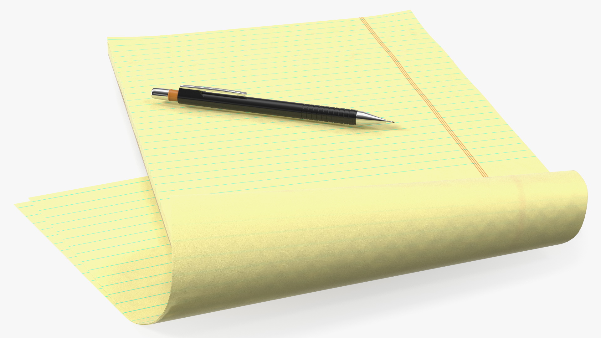 3D Paper Notebook with Pen model