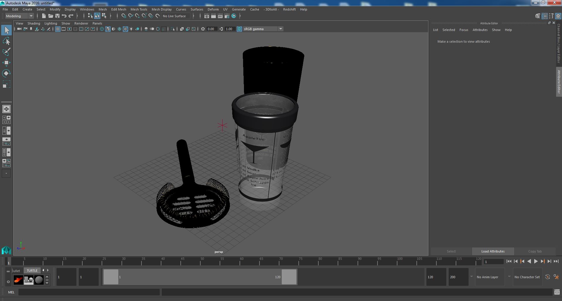 3D Cocktail Shaker Set Transparent Gold
