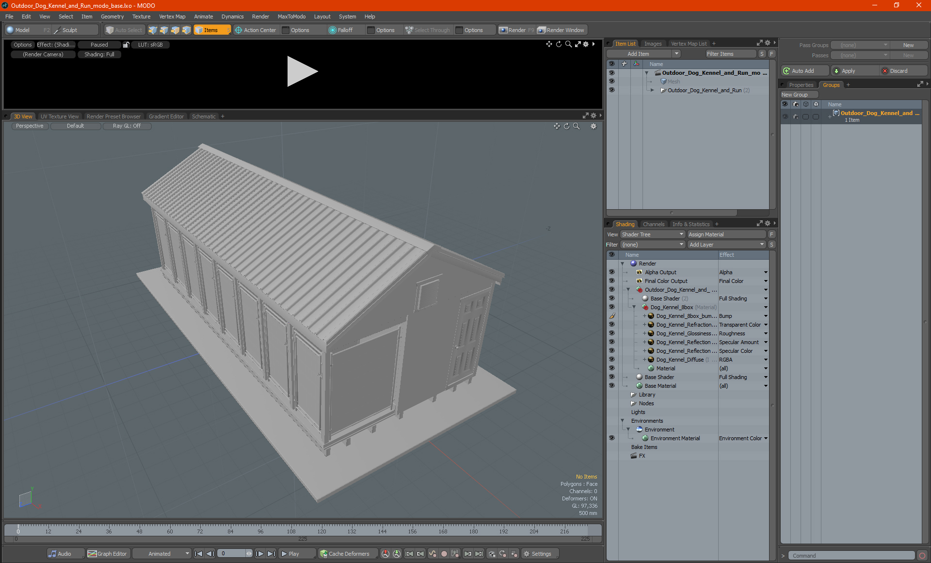 3D Outdoor Dog Kennel and Run