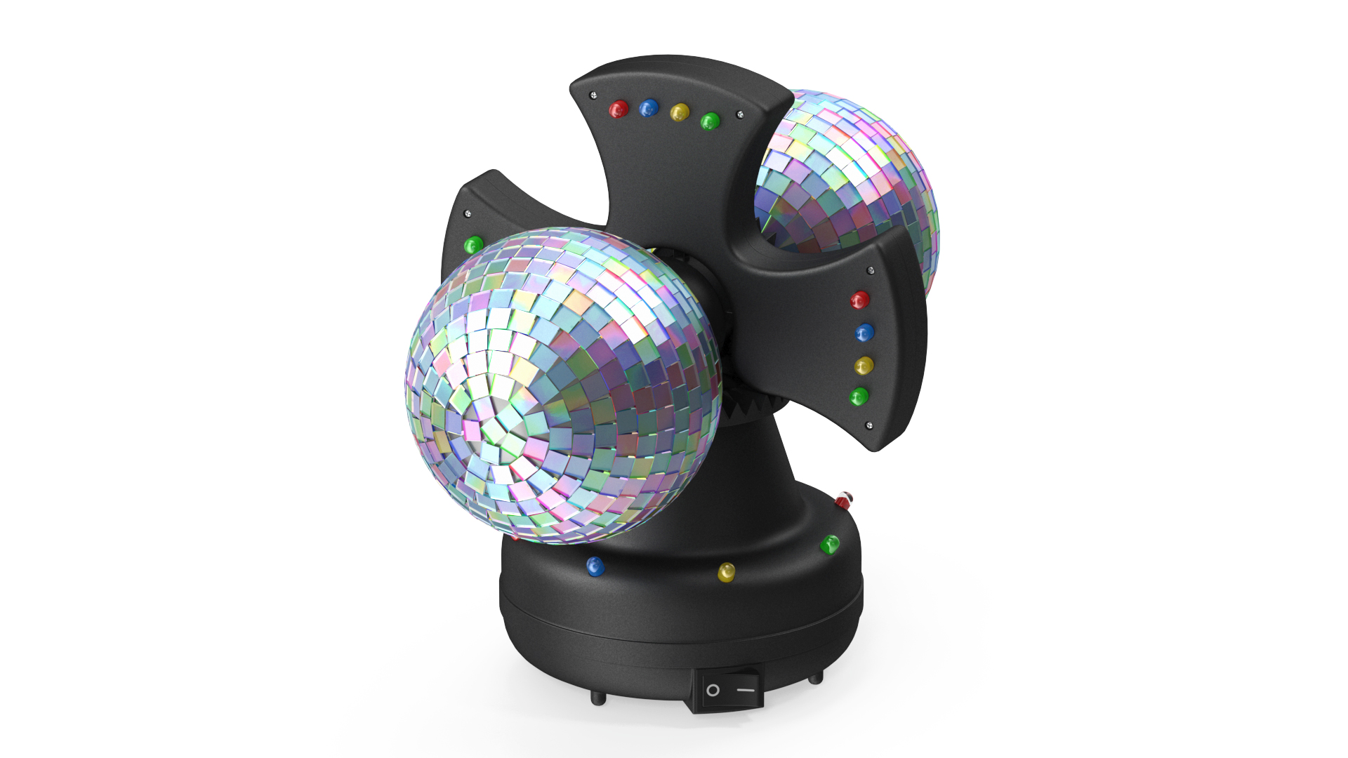 3D model Twin Disco Mirror Ball Switched on Rigged for Maya