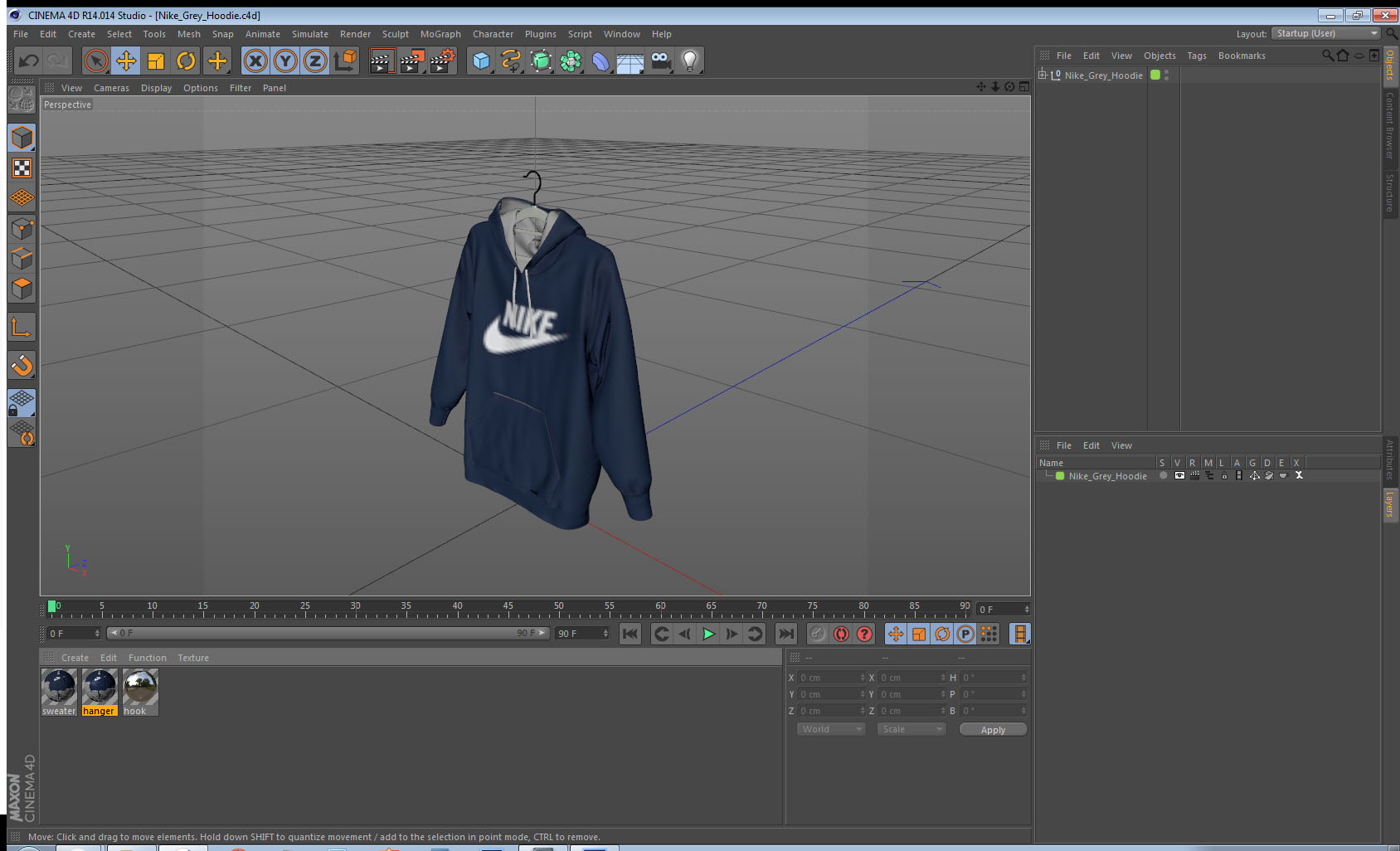 3D Nike Grey Hoodie