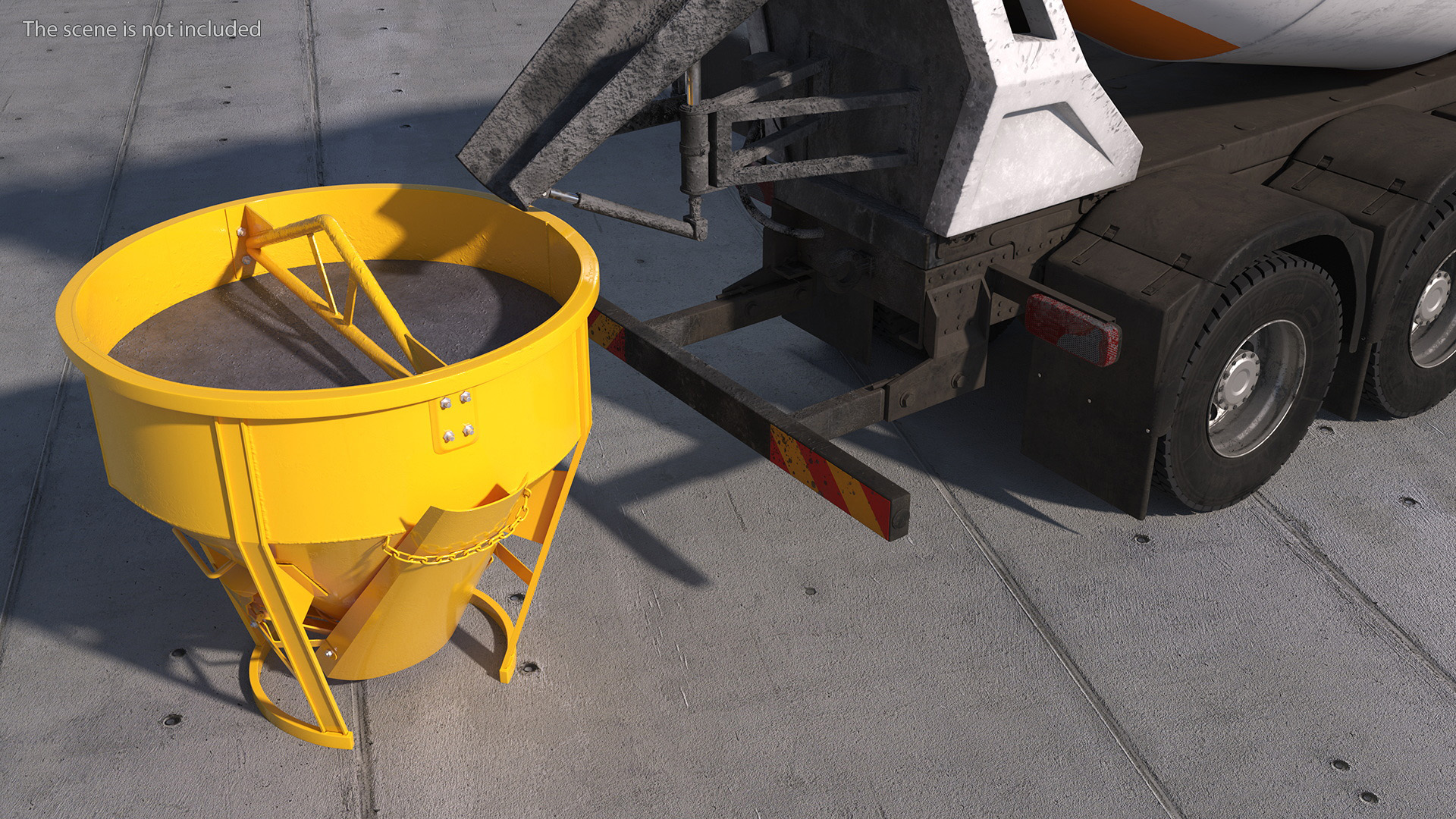 Electric Hybrid Mixer with Concrete Bucket 3D