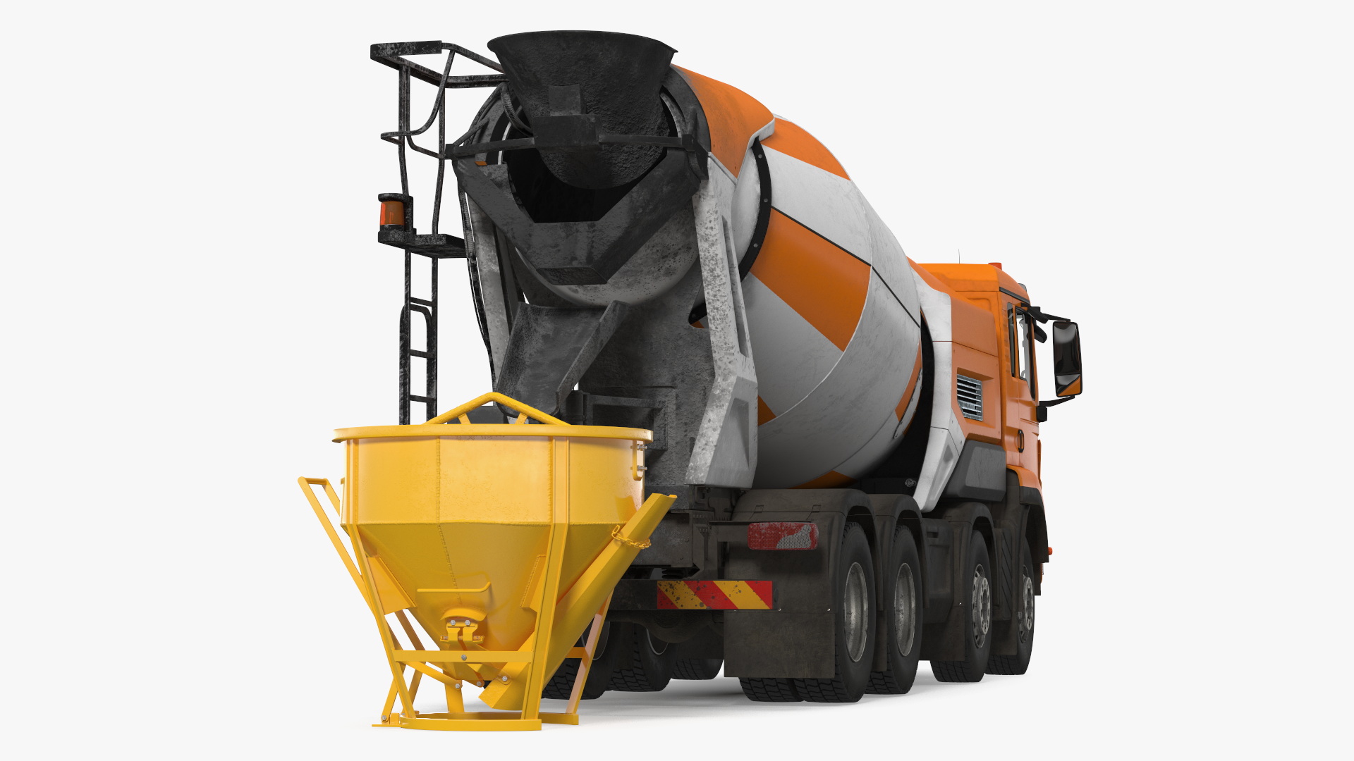 Electric Hybrid Mixer with Concrete Bucket 3D