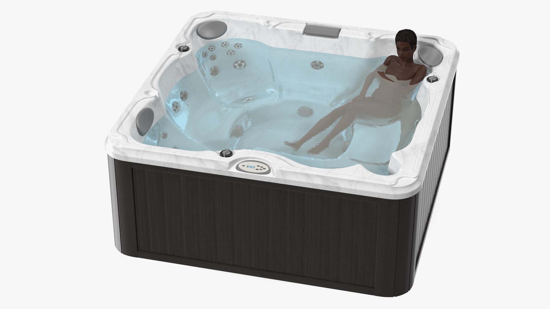 Nude Women in Hot Tub with Water 3D