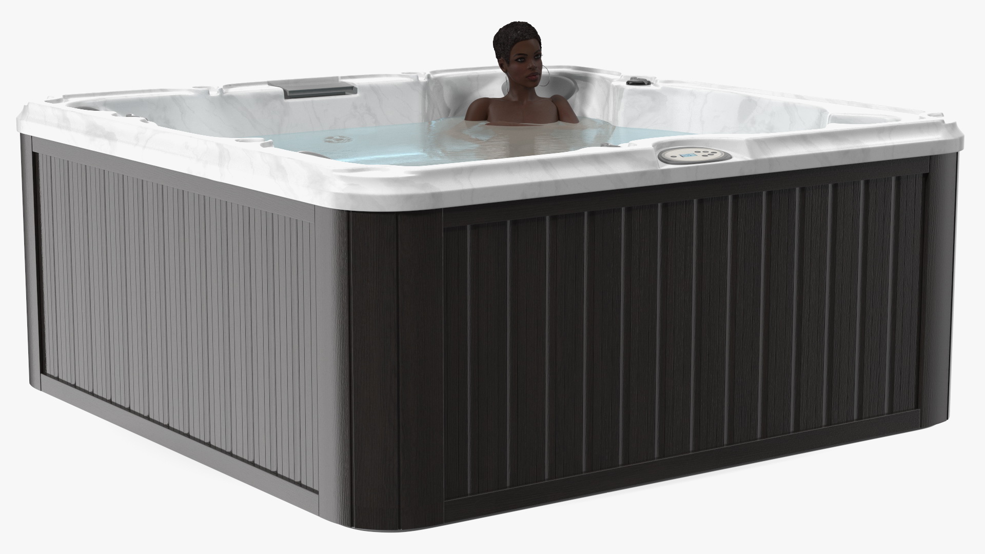 Nude Women in Hot Tub with Water 3D