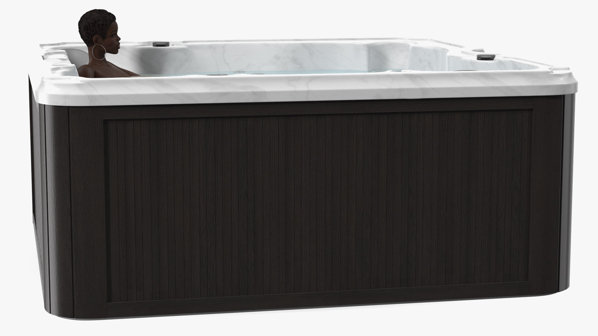 Nude Women in Hot Tub with Water 3D