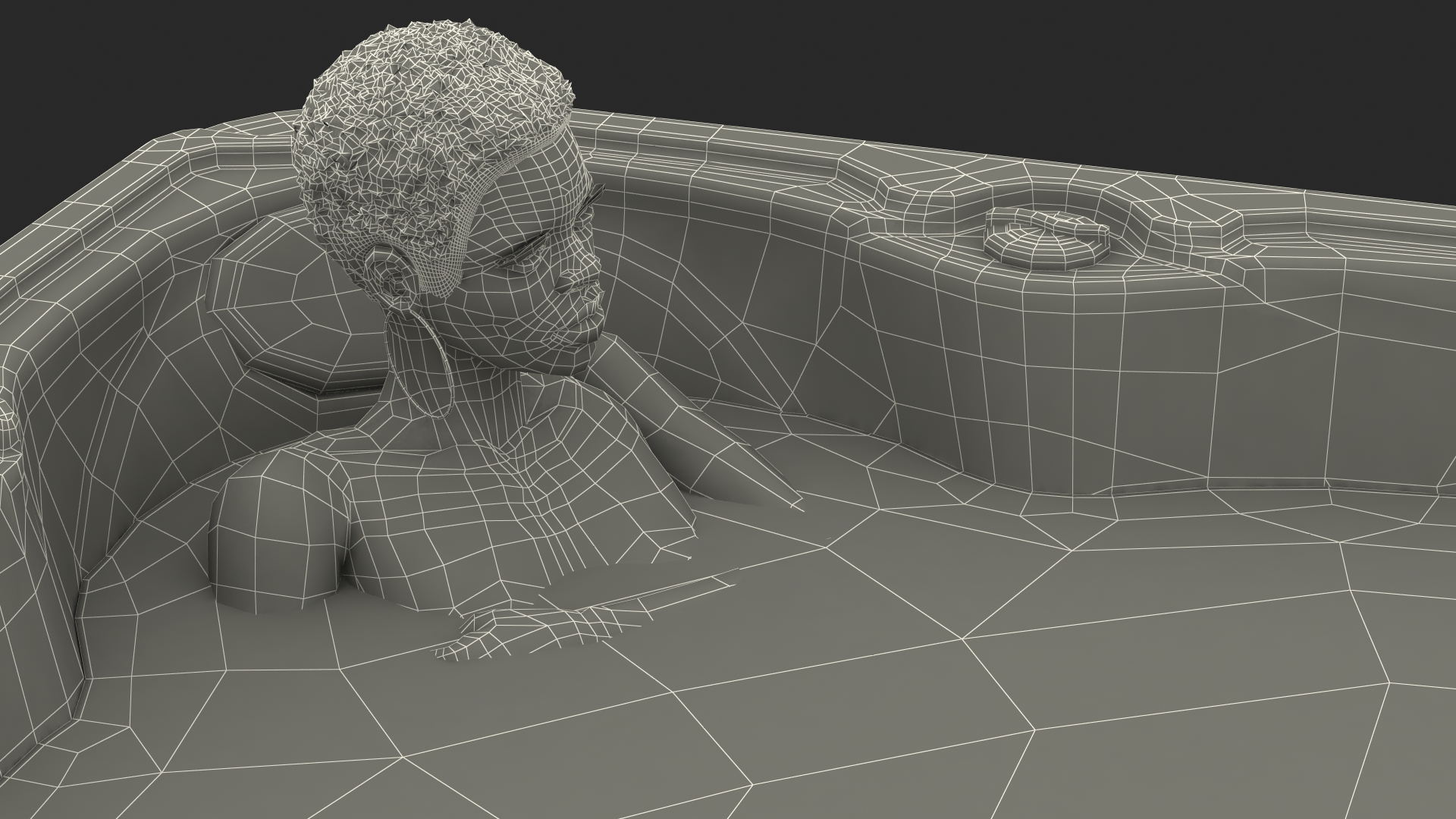 Nude Women in Hot Tub with Water 3D