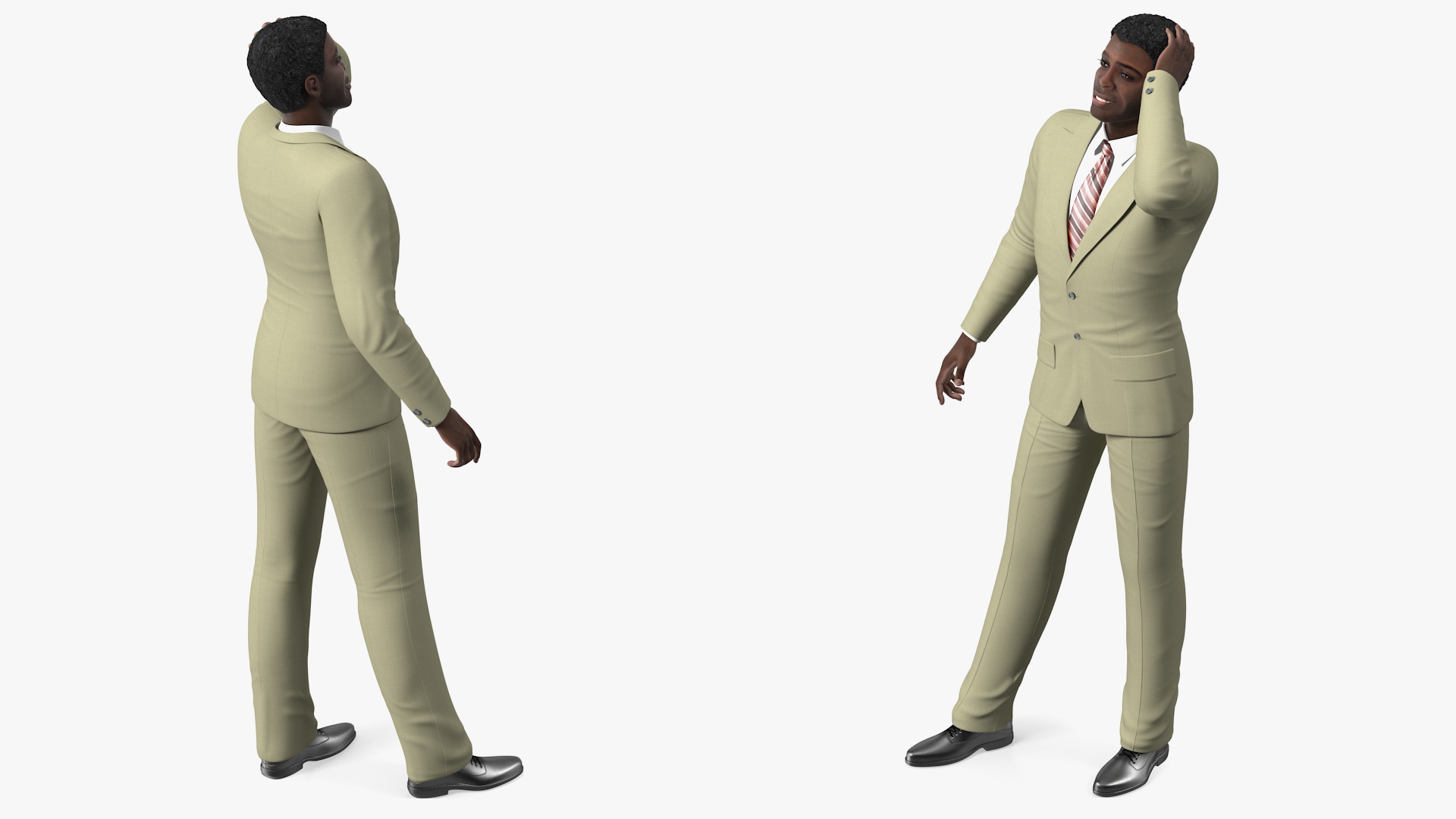 3D model Dark Skin Afro American Businessman