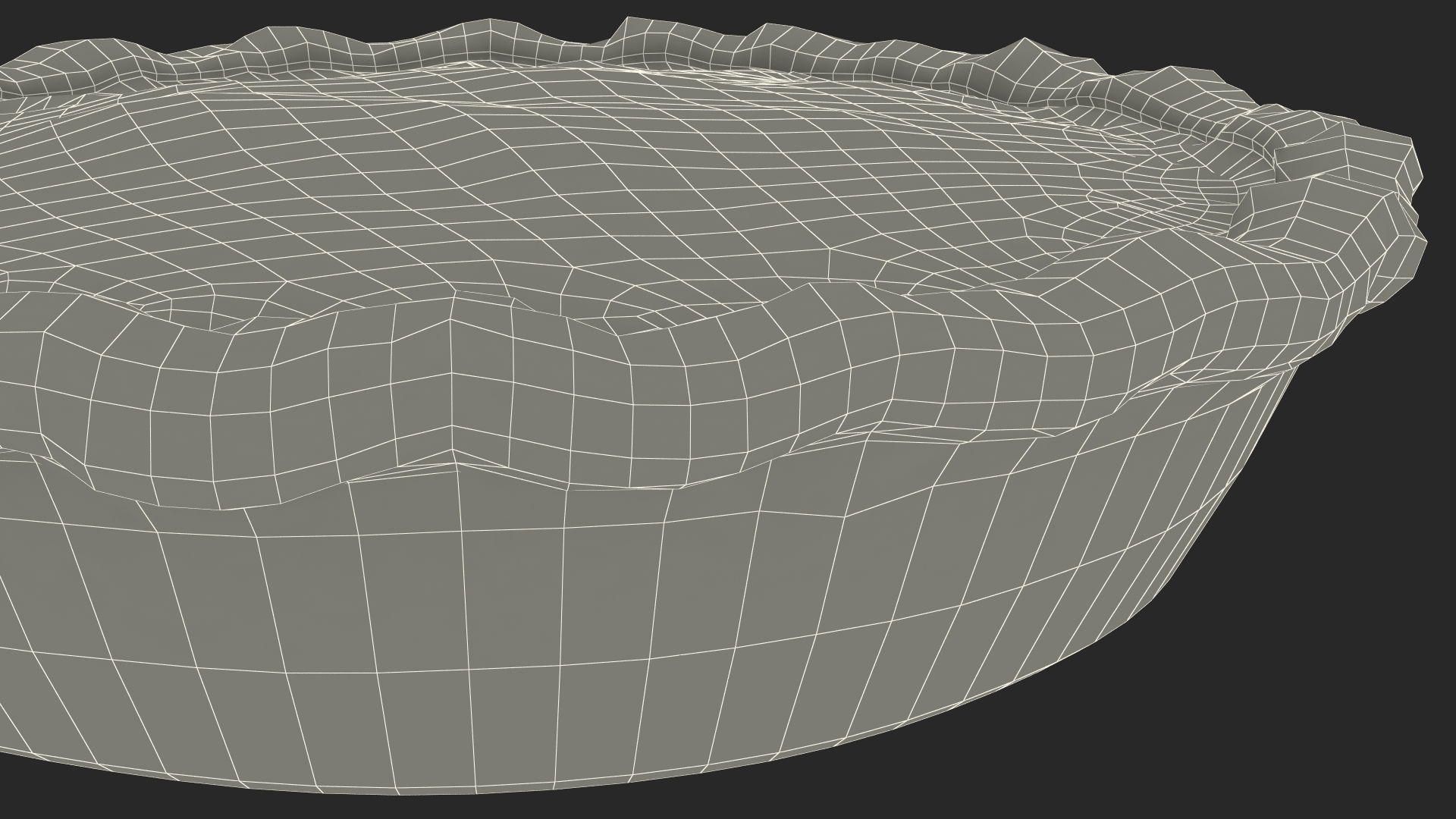 3D Open Face Blueberry Pie model