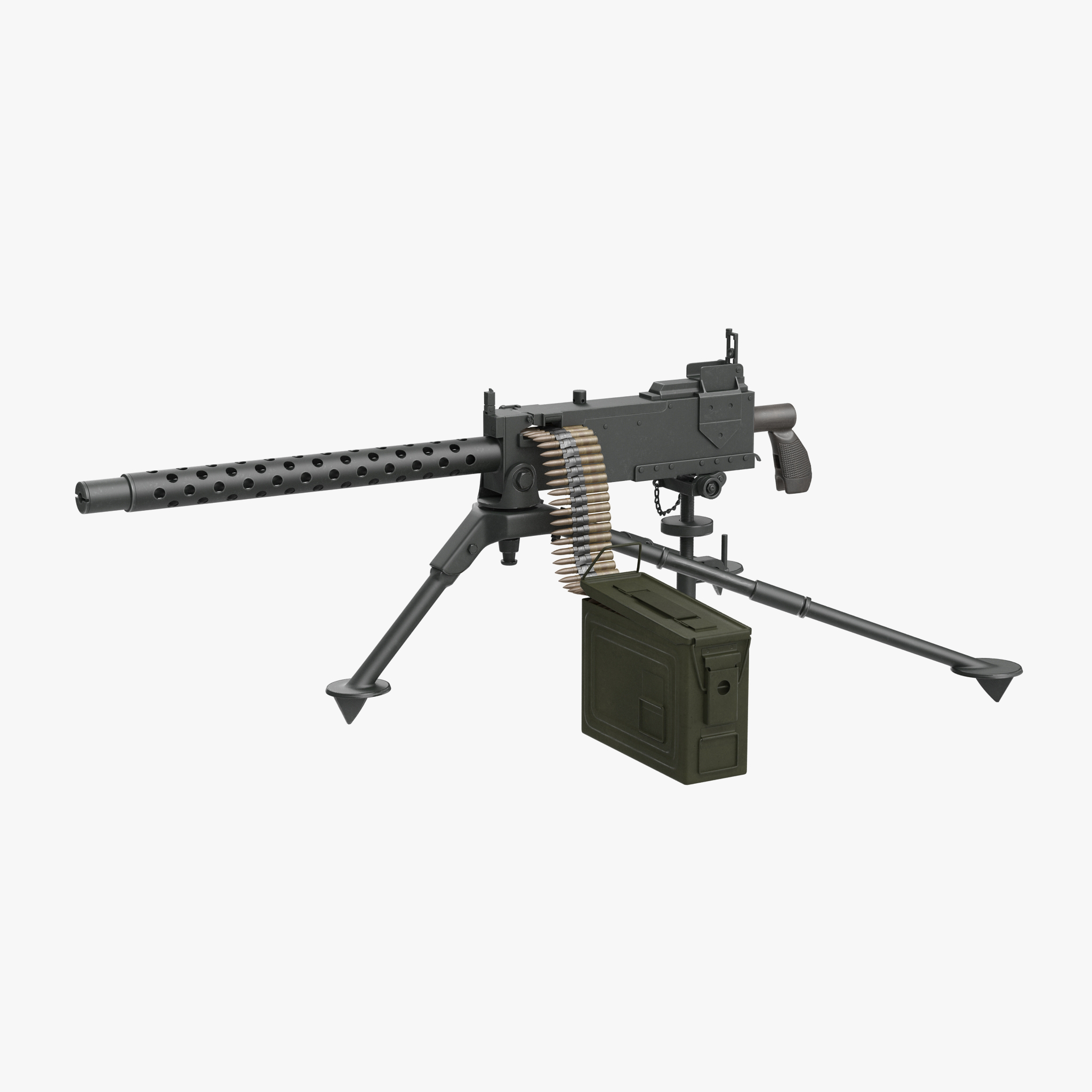 M1919 Browning 30cal Machine Gun Mounted on the Tripod