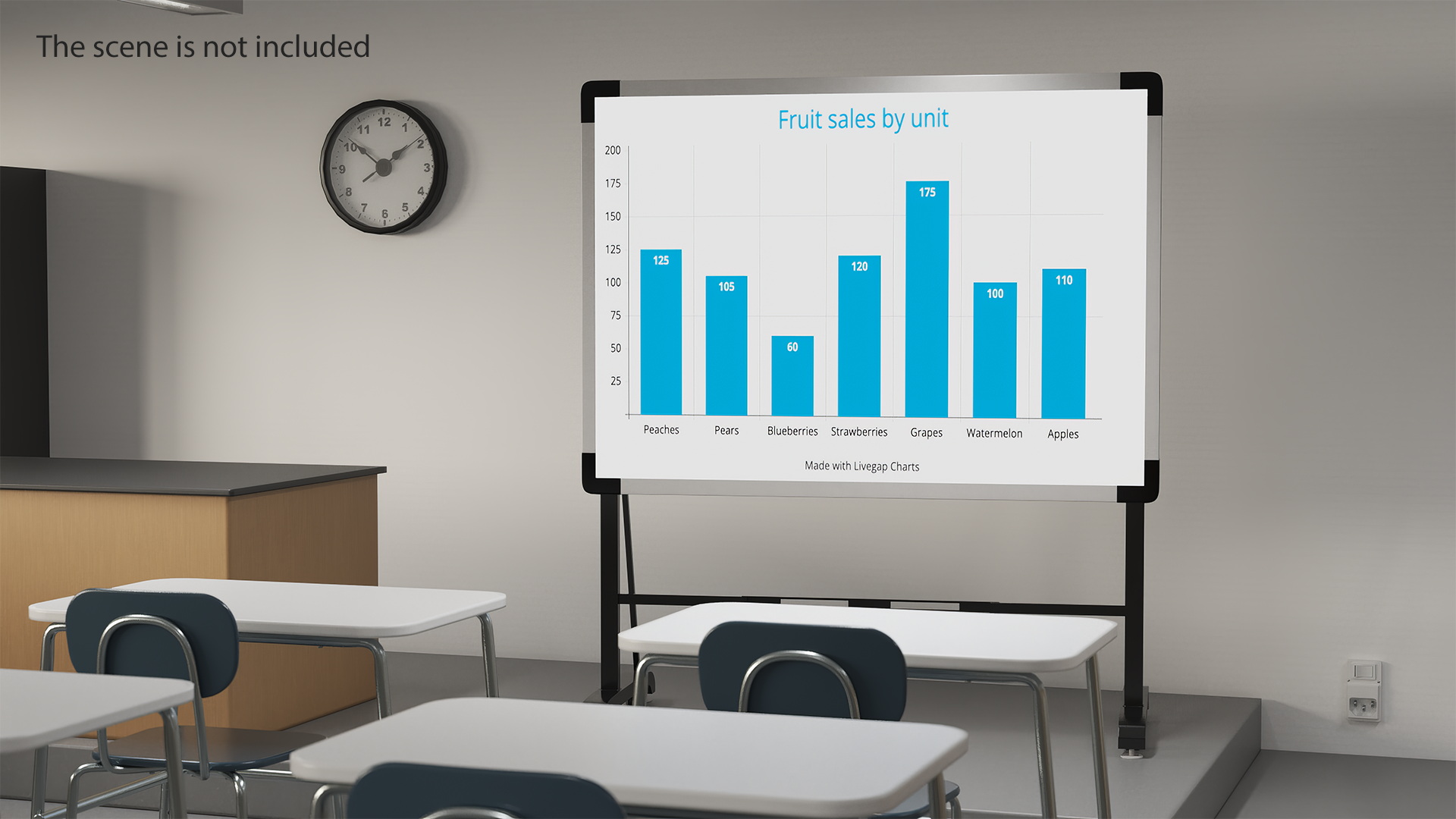 3D model Interactive Mobile Whiteboard Stand