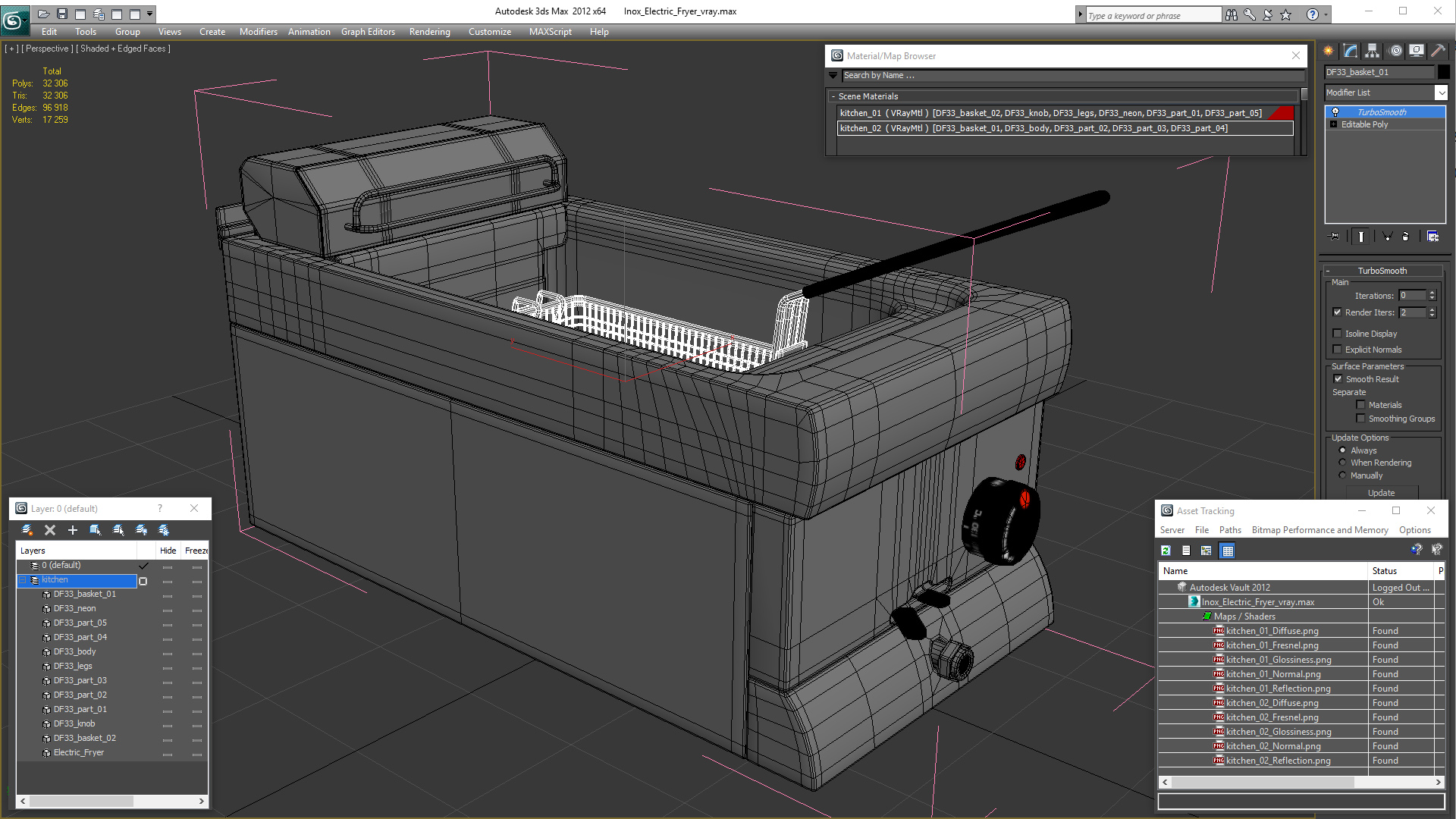 Inox Electric Fryer 3D model
