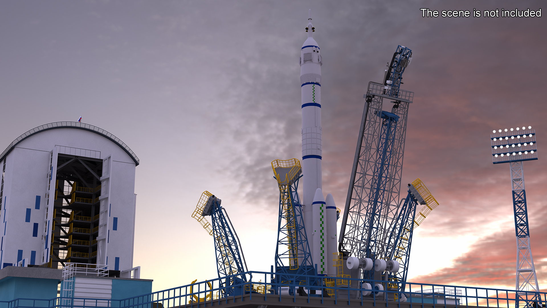 Modern Space Rocket 3D model