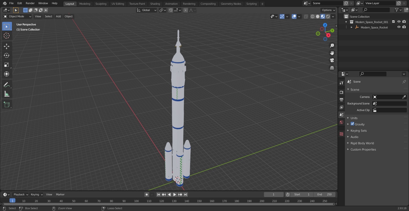 Modern Space Rocket 3D model