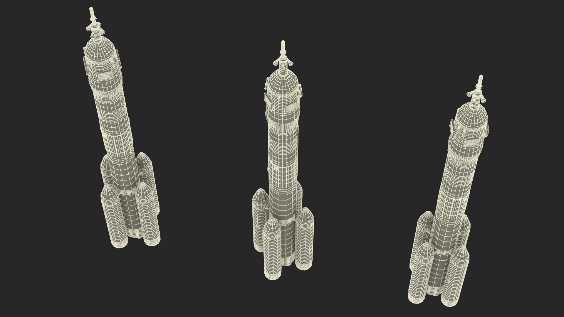 Modern Space Rocket 3D model