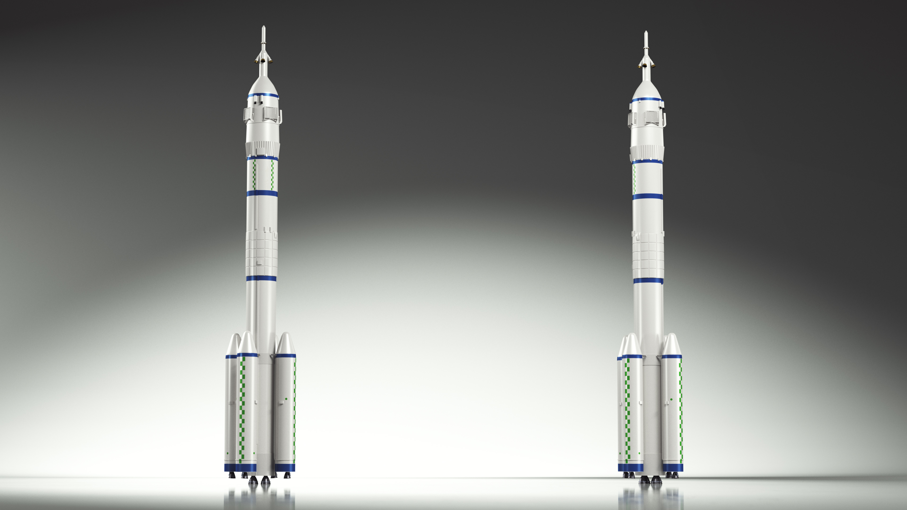 Modern Space Rocket 3D model