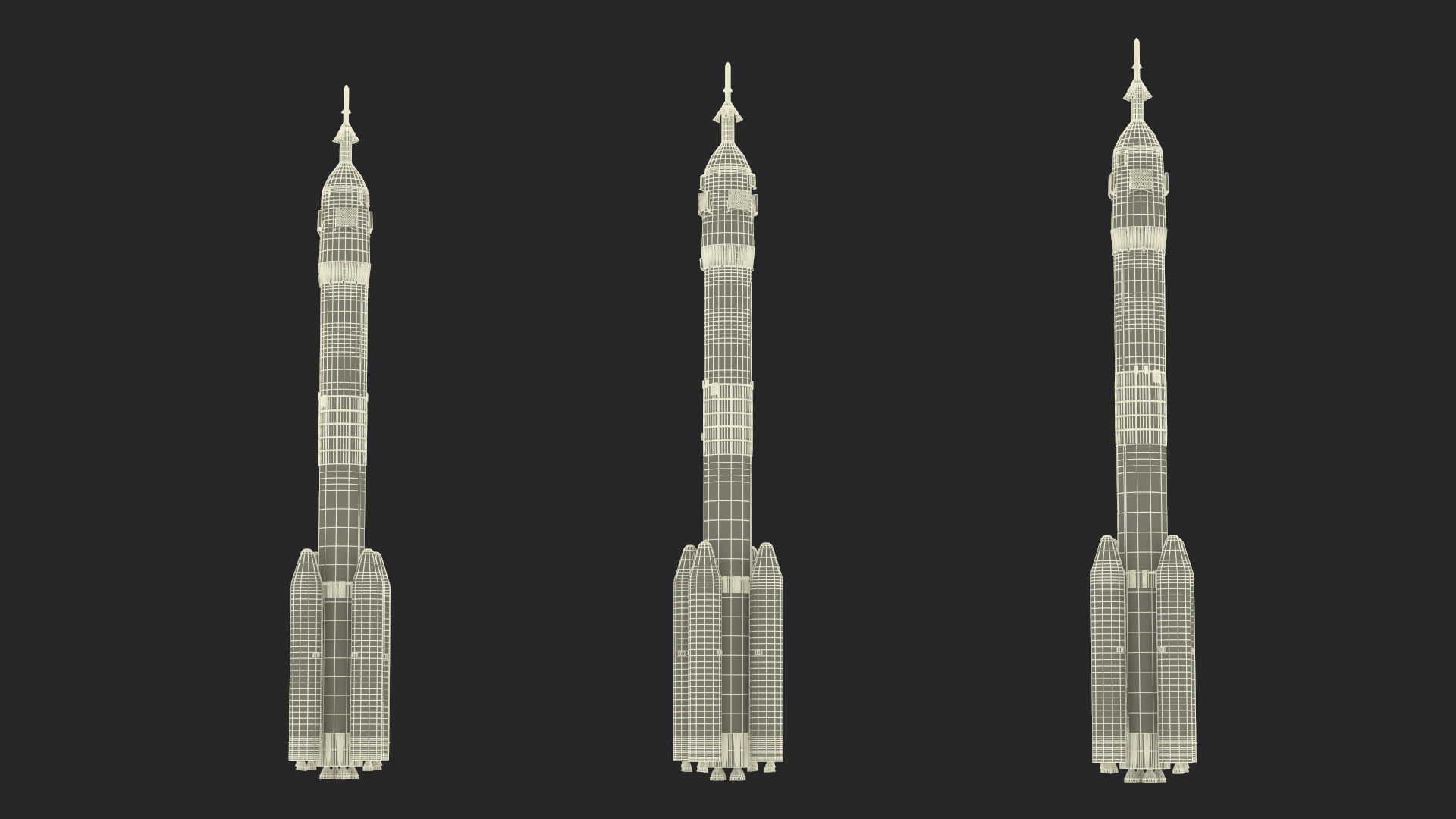 Modern Space Rocket 3D model