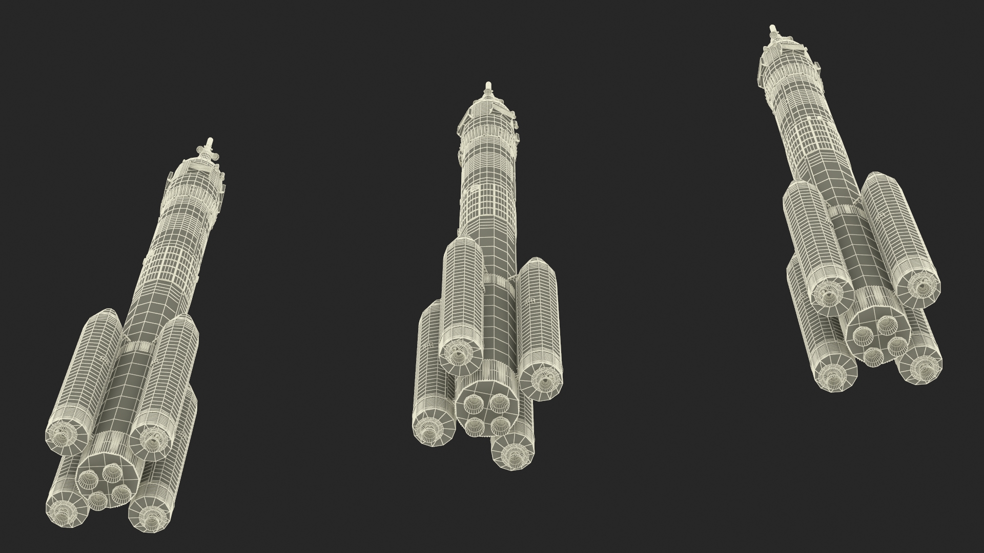 Modern Space Rocket 3D model