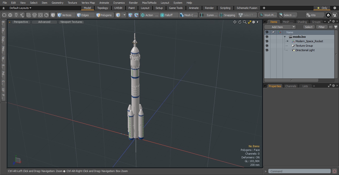Modern Space Rocket 3D model