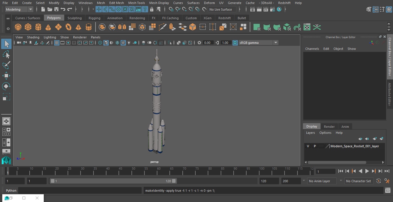 Modern Space Rocket 3D model