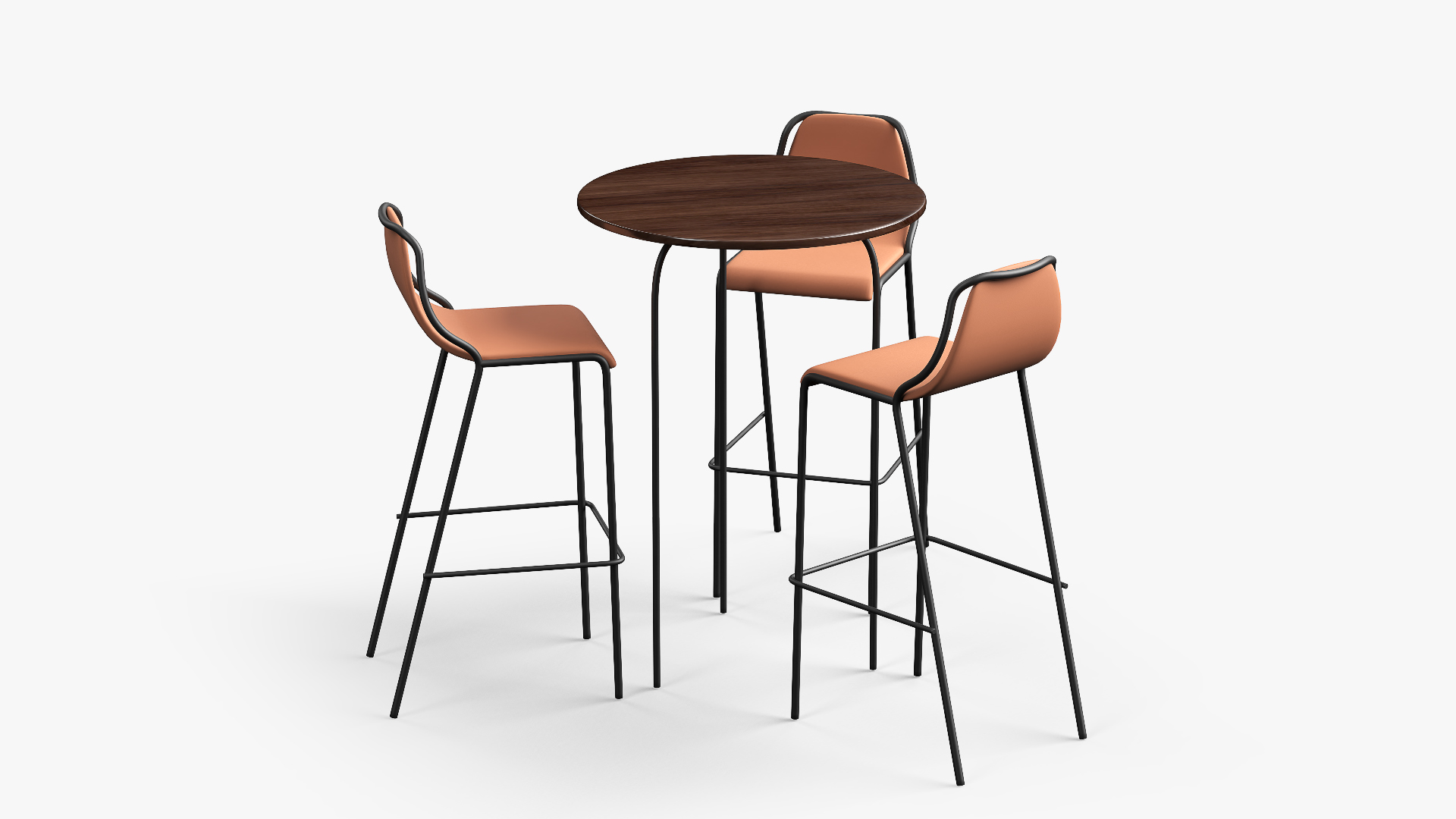 Modern Bar Stools and Table 3D