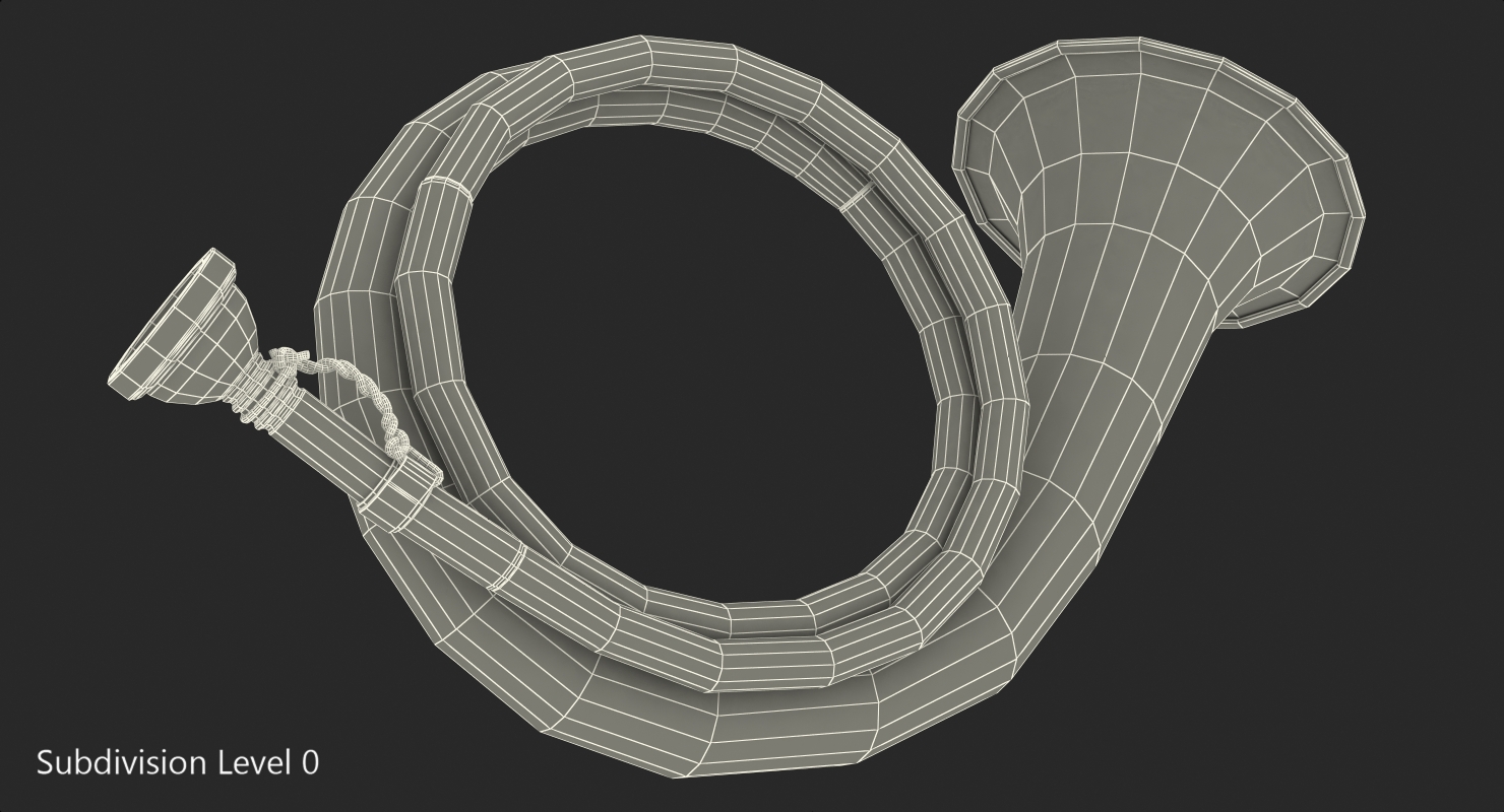 3D Silver Plated Hunting Horn